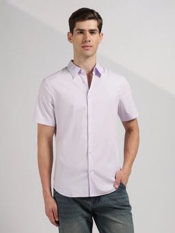 Calvin Klein - Solid Slim Fit Cotton Lavender Shirt