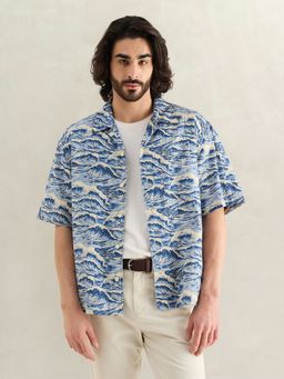 GANT - Men Blue Printed Shirt