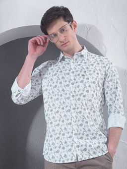 CRIMSOUNE CLUB - Men Green Floral Print Shirt