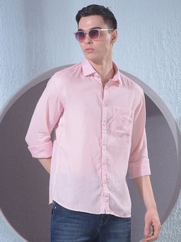 CRIMSOUNE CLUB - Pink Men Linen Shirt