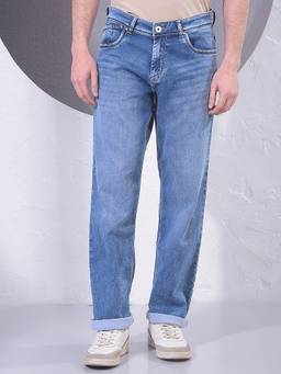 CRIMSOUNE CLUB - Men Straight Blue Jeans