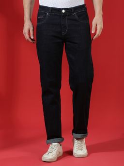 CRIMSOUNE CLUB - Men Black Straight Jeans