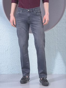 CRIMSOUNE CLUB - Men Grey Straight Jeans