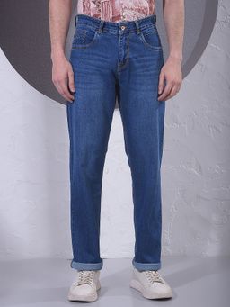 CRIMSOUNE CLUB - Men Blue Straight Jeans