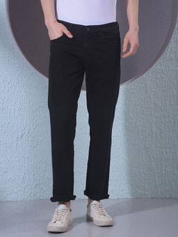 CRIMSOUNE CLUB - Men Straight Black Jeans