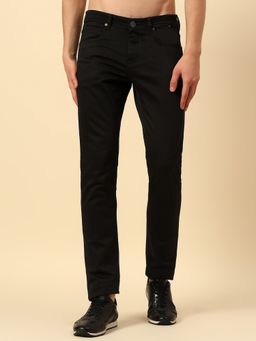 Cantabil - Casual Black Denim Breathable Soft with Color Fastness Regular Jeans