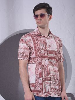 CRIMSOUNE CLUB - Men Brown Printed Shirt