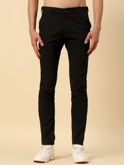 Cantabil - Men Black Cotton Solid Regular Pant