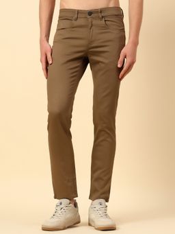Cantabil - Men Khaki Cotton Regular Pant
