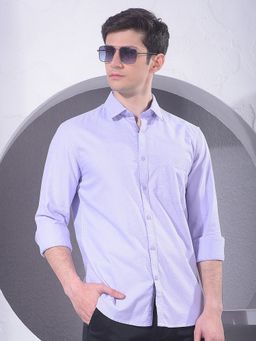 CRIMSOUNE CLUB - Men Purple Cotton Shirt