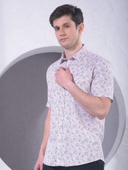CRIMSOUNE CLUB - Men Pink Floral Print Cotton Shirt