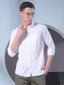 CRIMSOUNE CLUB - Men Solid White Shirt