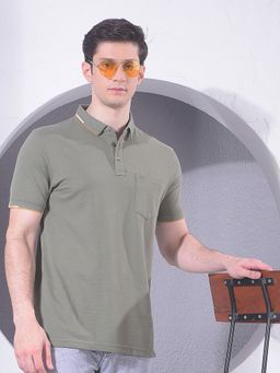 CRIMSOUNE CLUB - Men Olive Polo T-Shirt
