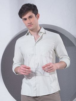 CRIMSOUNE CLUB - Men Jacquard Green Shirt