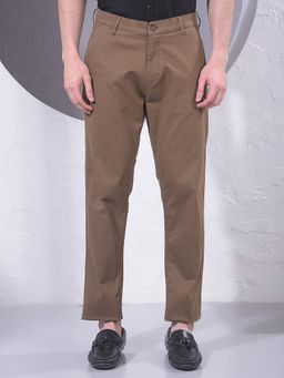 CRIMSOUNE CLUB - Men Brown Cotton Printed Slim Pant