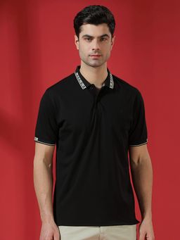 CRIMSOUNE CLUB - Men Jet Black Classic Polo T-Shirt