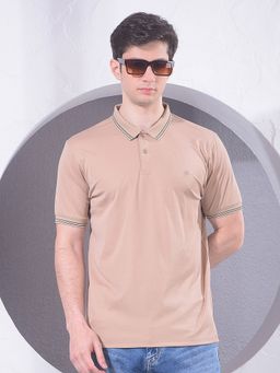 CRIMSOUNE CLUB - Men Beige Polo T-Shirt