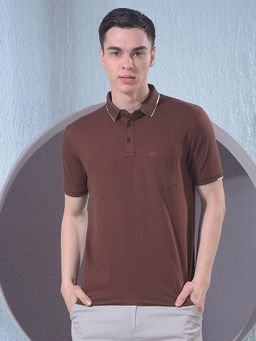 CRIMSOUNE CLUB - Men Brown Polo T-Shirt