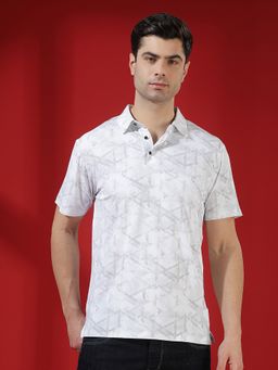 CRIMSOUNE CLUB - Men White Essential Crew Neck Polo T-Shirt