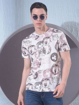 CRIMSOUNE CLUB - Men Purple Graphic Print T-Shirt