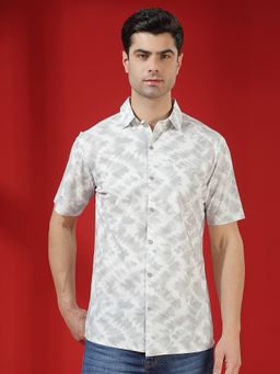 CRIMSOUNE CLUB - Men Grey Printed Shirt