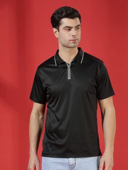 CRIMSOUNE CLUB - Men Black Essential Polo T-Shirt