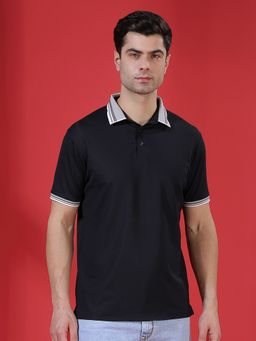 CRIMSOUNE CLUB - Men Black Classic Polo T-Shirt