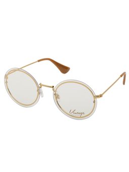 Vintage - Unisex Round Regular Lens Gold Frame (55)
