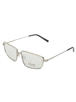 Vintage - Unisex Rectangle Regular Lens Silver Frame (60)