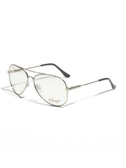 Vintage - Unisex Aviator Regular Lens Silver Frame (60)