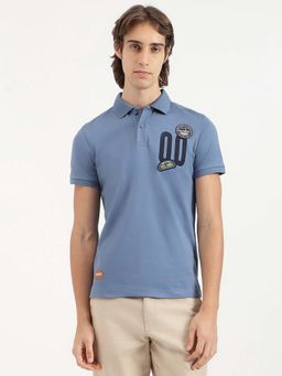 United Colors of Benetton - Relaxed Fit Typography Badges Back Heavy Polo T-Shirt