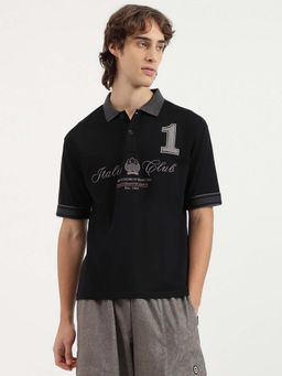 United Colors of Benetton - Oversized Fit Printed Sports Man Ship Heavy Polo T-Shirt