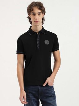 United Colors of Benetton - Relaxed Fit Solid Consistency Jacquard Pique Polo T-Shirt