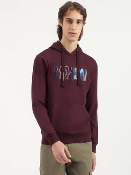 United Colors of Benetton - Regular Fit Hooded Neck Typography Fabric Transfer Terry Sweatshirt