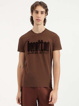 United Colors of Benetton - Regular Fit Crew Neck Textured Pletch Pima Jersey T-Shirt