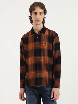 United Colors of Benetton - Regular Fit Spread Collar Shadow Check Tencel Casual Shirt