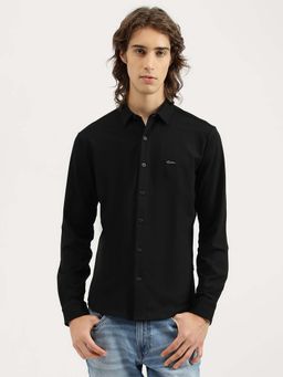 United Colors of Benetton - Slim Fit Spread Collar Solid Premium Jersey Knit Casual Shirt