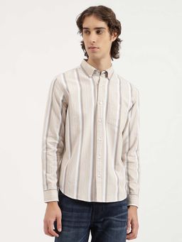 United Colors of Benetton - Regular Fit Striped Oxford Variegated Casual Shirt