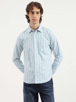United Colors of Benetton - Regular Fit Button Down Collar Striped Oxford Casual Shirt