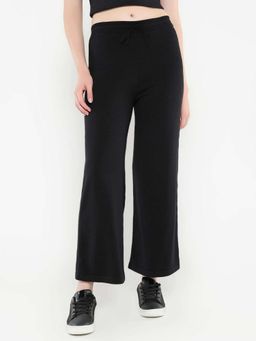 RAREISM - Finnet B Black Solid Straight Ankle Length Track Pant