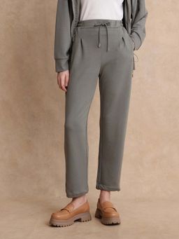 RAREISM - Gumushane Grey Solid Straight Ankle Length Pant