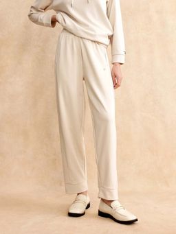 RAREISM - Hastane Off White Solid Regular Ankle Length Track Pant