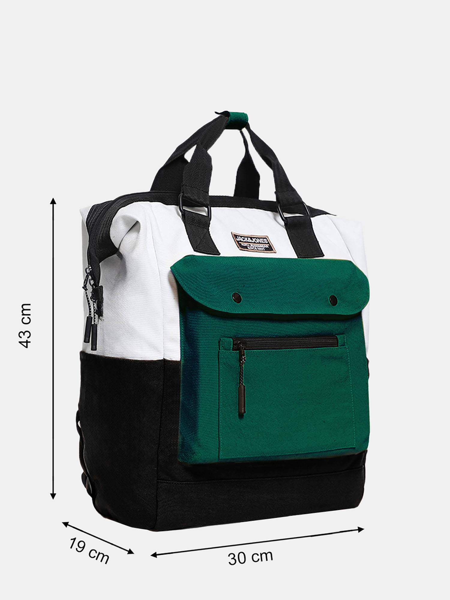 Buy Jack & Jones Black Colourblocked Backpack Online