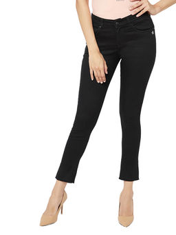 CRIMSOUNE CLUB - Women Black Skinny Ankle Length Jeans