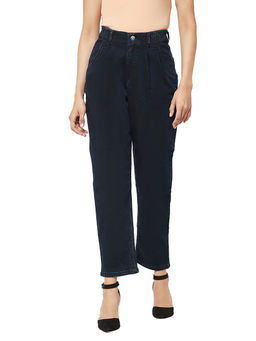 CRIMSOUNE CLUB - Women Navy Blue Mom Fit Jeans