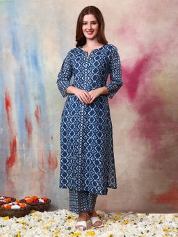 Gahan - Women Pure Cotton Printed Kurta with Pant