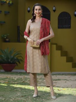 Stylum - Womens Floral Print Rayon Kurta, Pant And Dupatta Set (set Of 3)