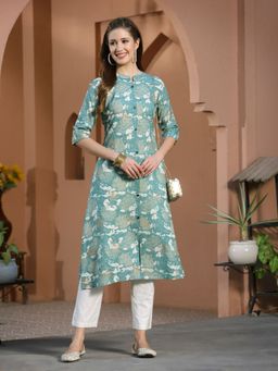 Stylum - Women's Printed Rayon A-line Kurta