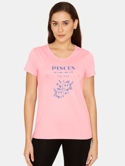 Zivame - Rosaline Emoji Knit Cotton Top Flamingo Pink
