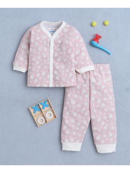 Bumzee - Pink Baby Girls Full Sleeves Jabla and Pyjama
